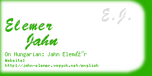 elemer jahn business card